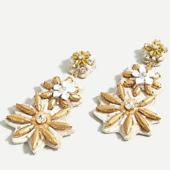 J. Crew Jewelry - J.Crew Golden Flower Statement Earrings
